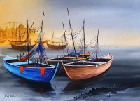 Abdul Jabbar, 30 x 42 Inch, Acrylic on Canvas, Seascape Painting, AC-ABJ-042